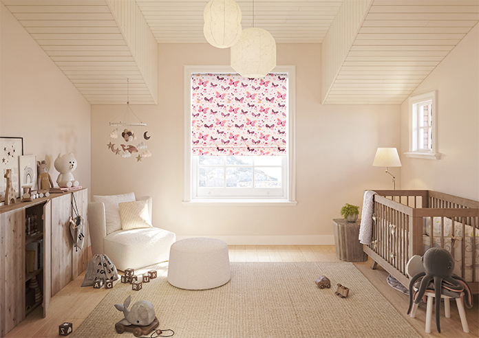 Butterfly Garden, Precious Pinks - Motorised Roman Blind - Image 8